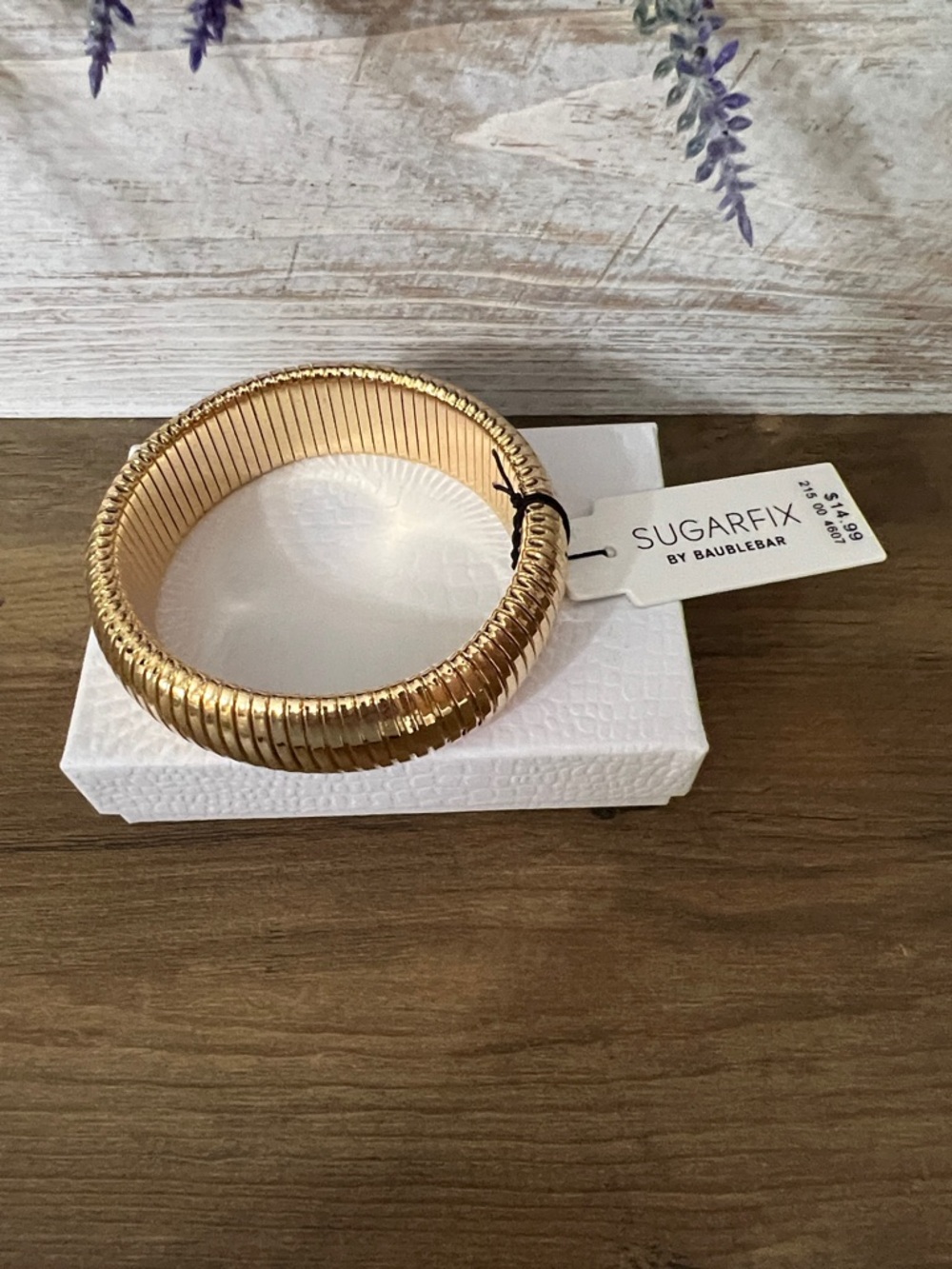 NWT Gold Ribbed Stretch Bracelet Sugar Fix by Baublebar
